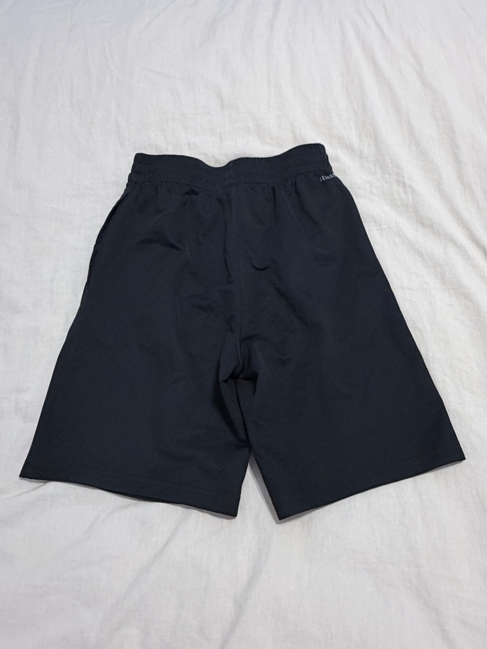 Adidas Youth Black Athletic Shorts with White Three-Stripes Size Medium 10/12 - Picture 4 of 5